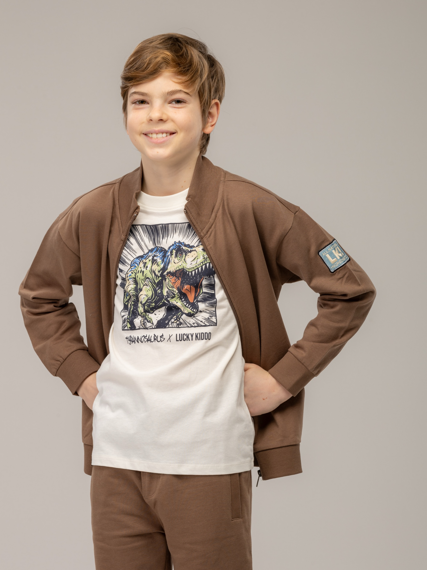 Star White T-Rex | Rövid ujjú póló fiúknak