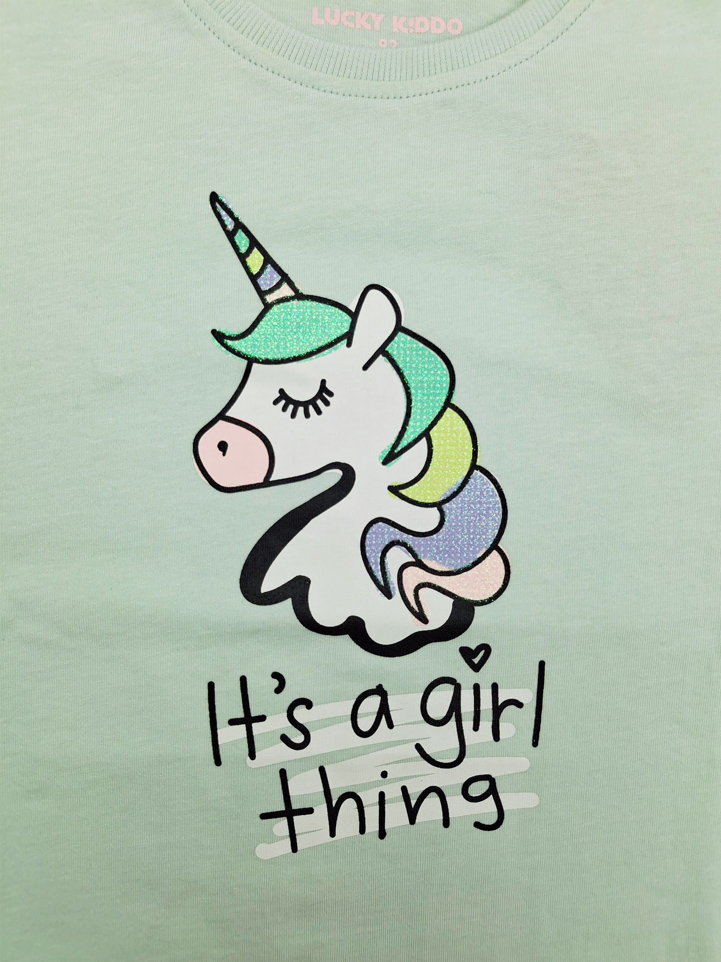 Mint Unicorn | Rövid ujjú póló lányoknak - laza szabás