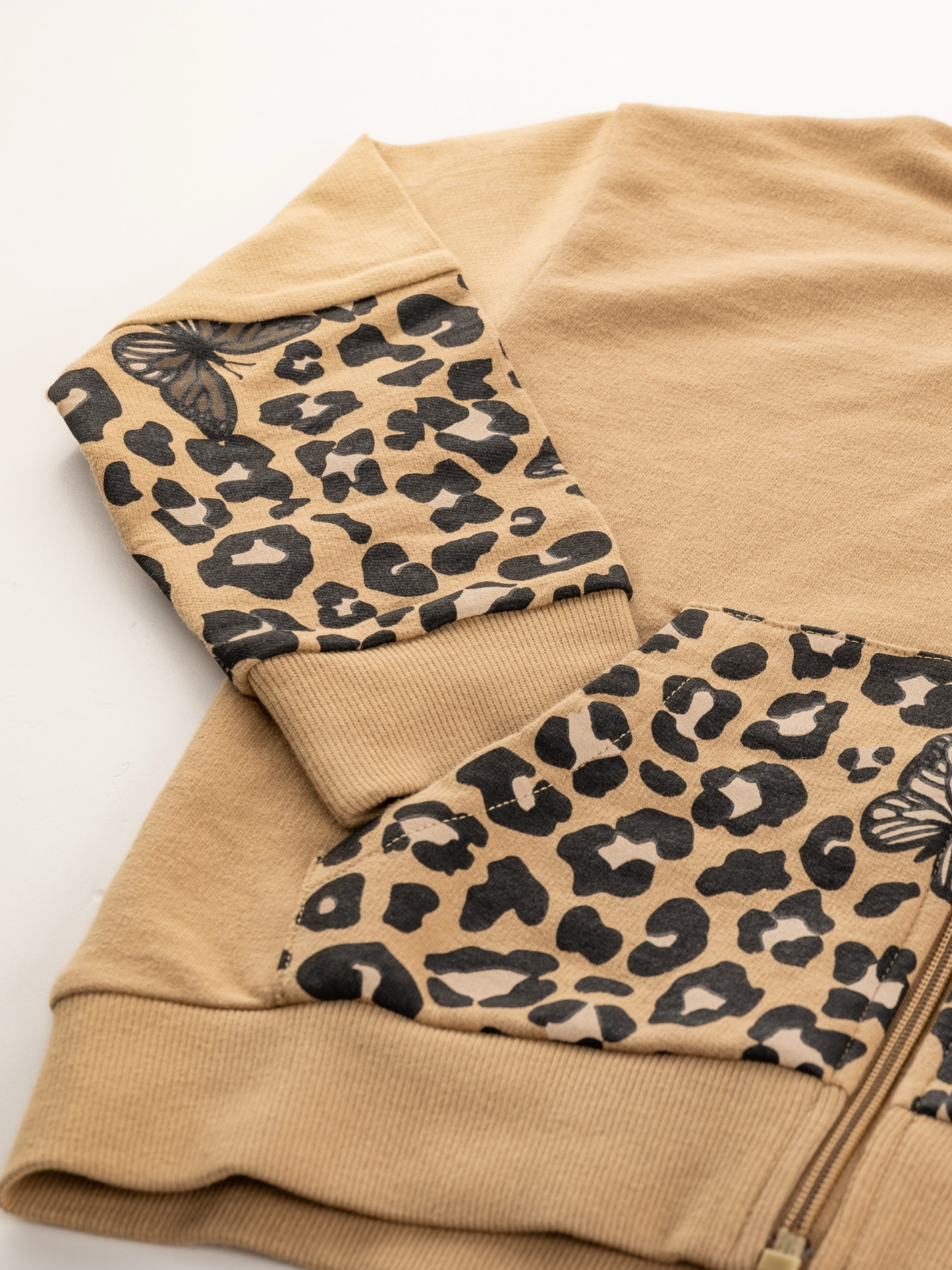Wild Beige | Cipzáras kapucnis pulóver lányoknak