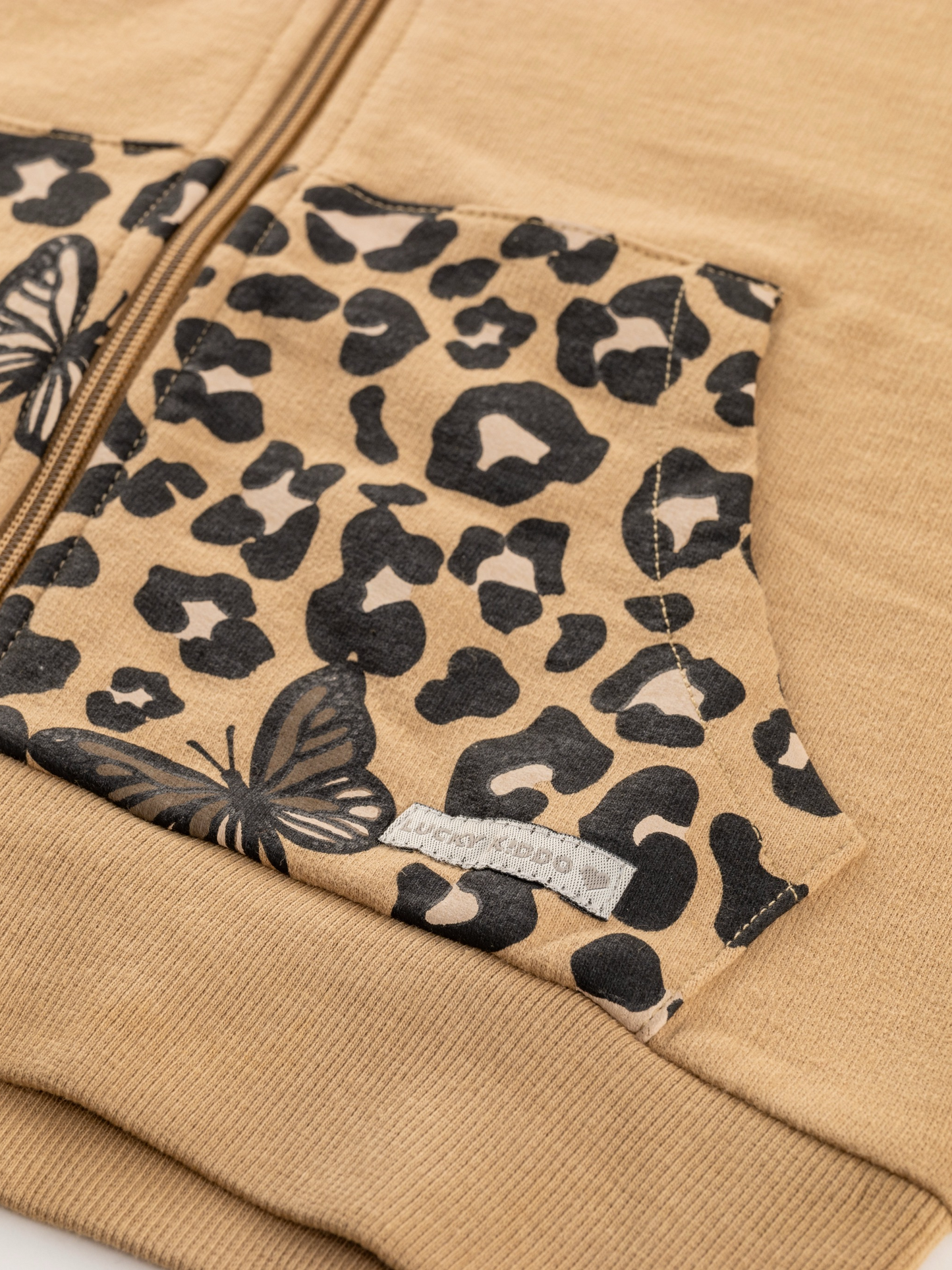 Wild Beige | Cipzáras kapucnis pulóver lányoknak