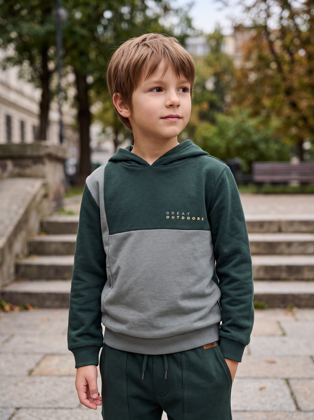 Great Outdoors | Fiú kapucnis pulóver - klasszikus szabás