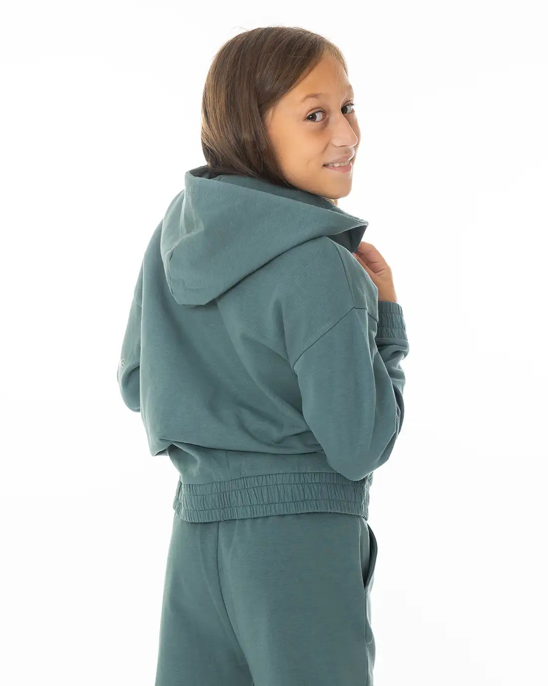 Lány cipzáras kapucnis pulóver Daisies