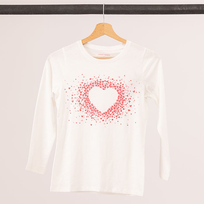 Lány hosszú ujjú póló White Heart