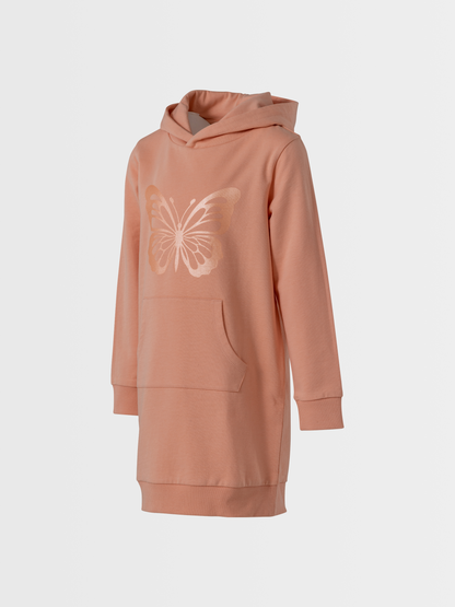 Coral Butterfly | Lányka hosszú hoodie