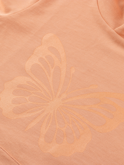 Coral Butterfly | Lányka hosszú hoodie