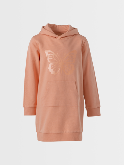 Coral Butterfly | Lányka hosszú hoodie