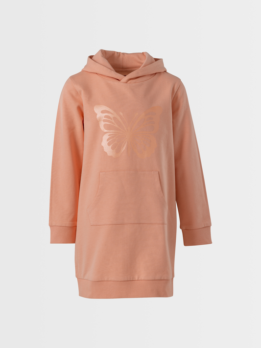 Coral Butterfly | Lányka hosszú hoodie