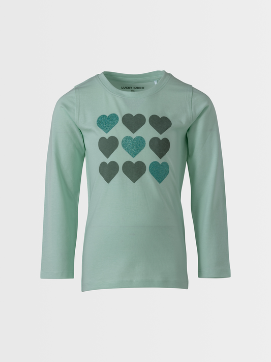 Greenish Hearts | Hosszú ujjú póló lányoknakk