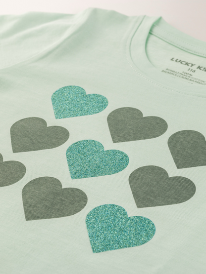Greenish Hearts | Hosszú ujjú póló lányoknakk
