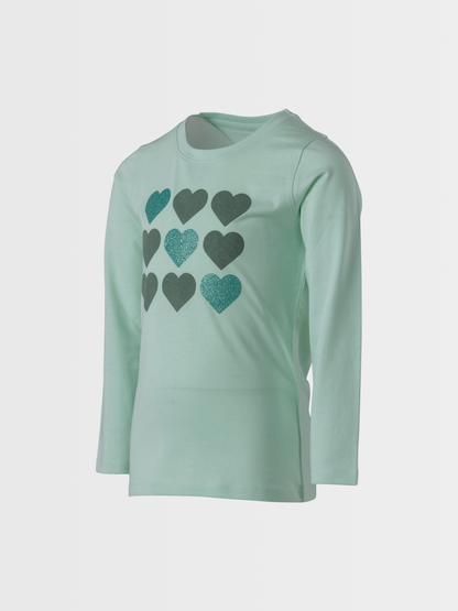 Greenish Hearts | Hosszú ujjú póló lányoknakk