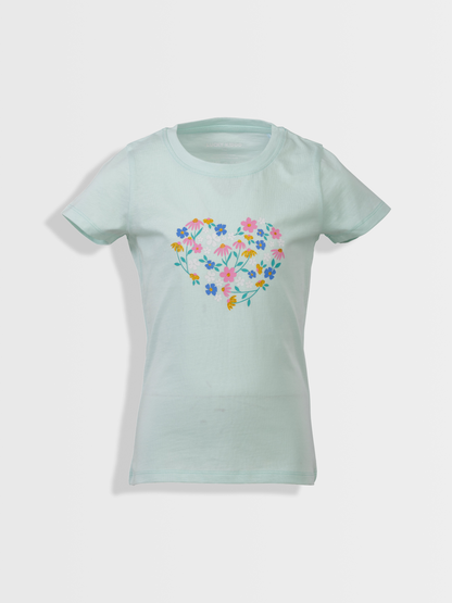 Flower Heart | Rövid ujjú póló lányoknak
