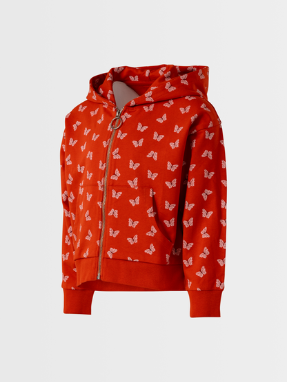 Ginger Butterflies | Lányka cipzáras hoodie