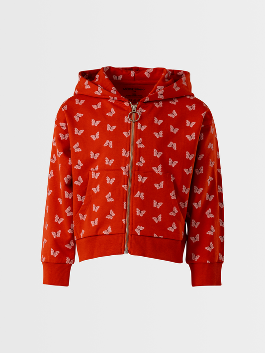 Ginger Butterflies | Lányka cipzáras hoodie