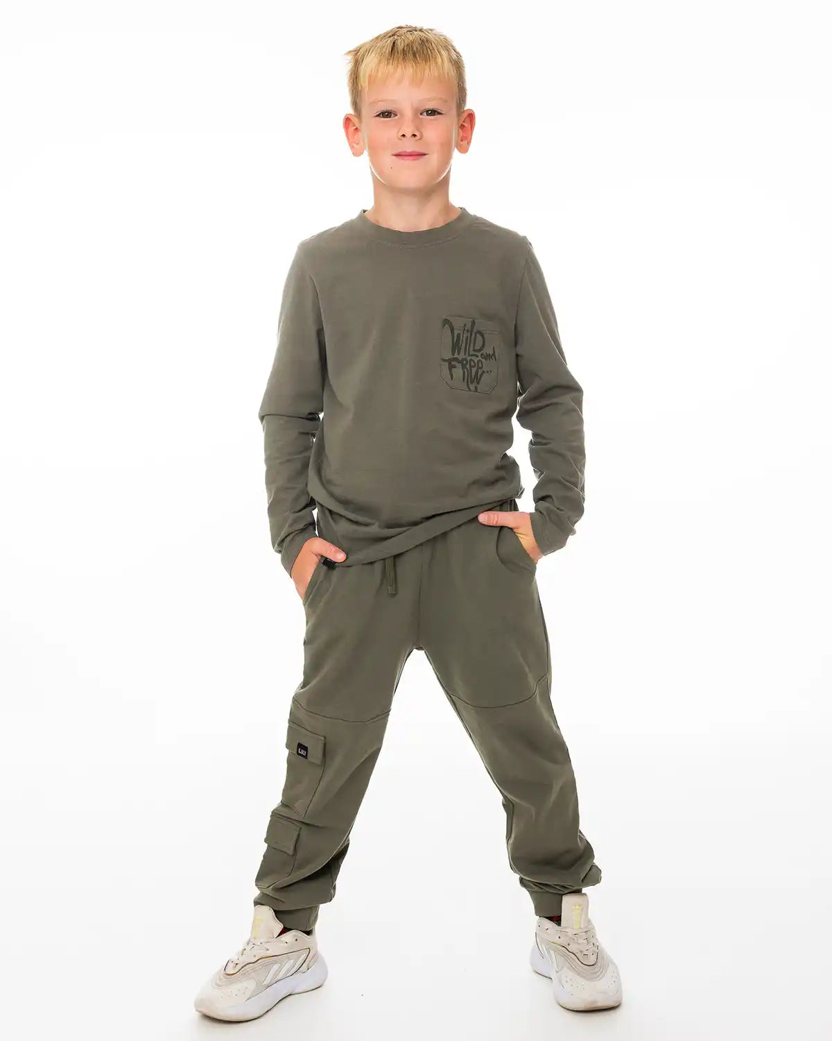 Fiú póló Pocket Olive
