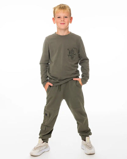 Fiú póló Pocket Olive