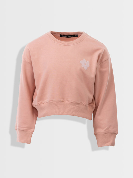 Lány rövidített pulóver Peach