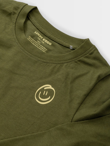 Fiú hosszú ujjú Dark Green Smiley