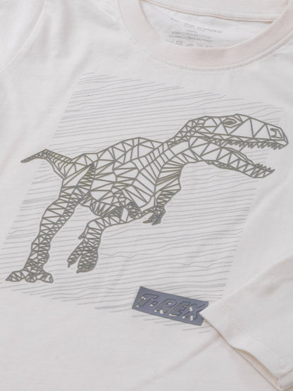 Fiú hosszú ujjú póló Star White Dino