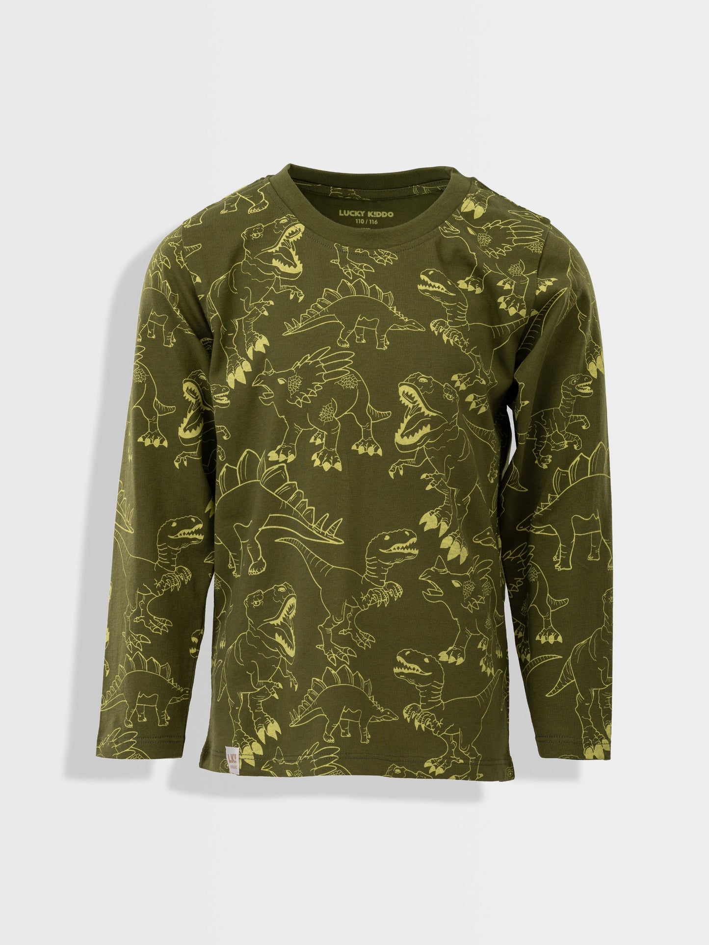 Fiú hosszú ujjú Dark Green Dino