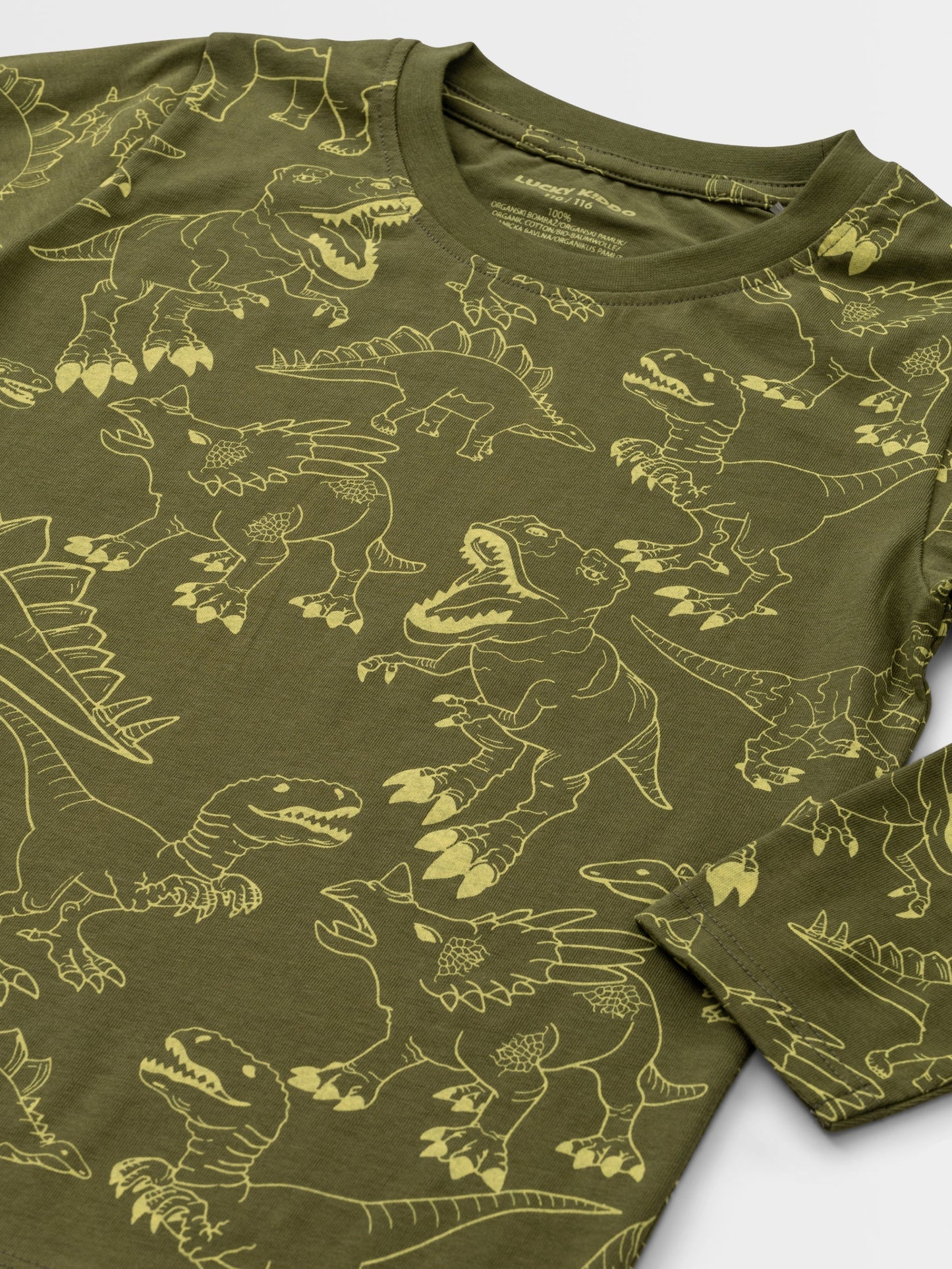Fiú hosszú ujjú Dark Green Dino