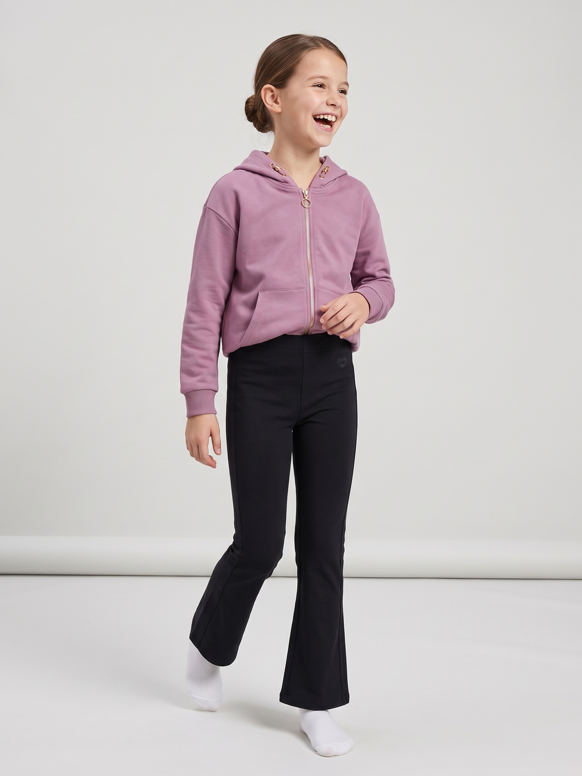 Solid black | Bővülő szárú lányka leggings