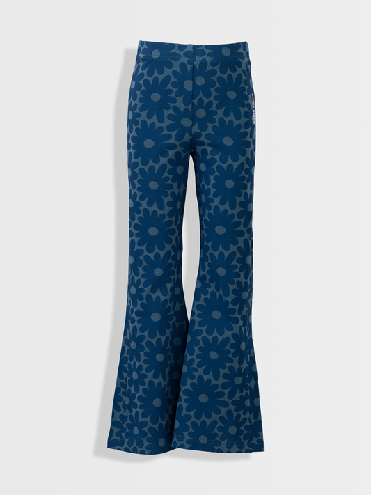 Flowers Blue | Bővülő szárú lányka leggings