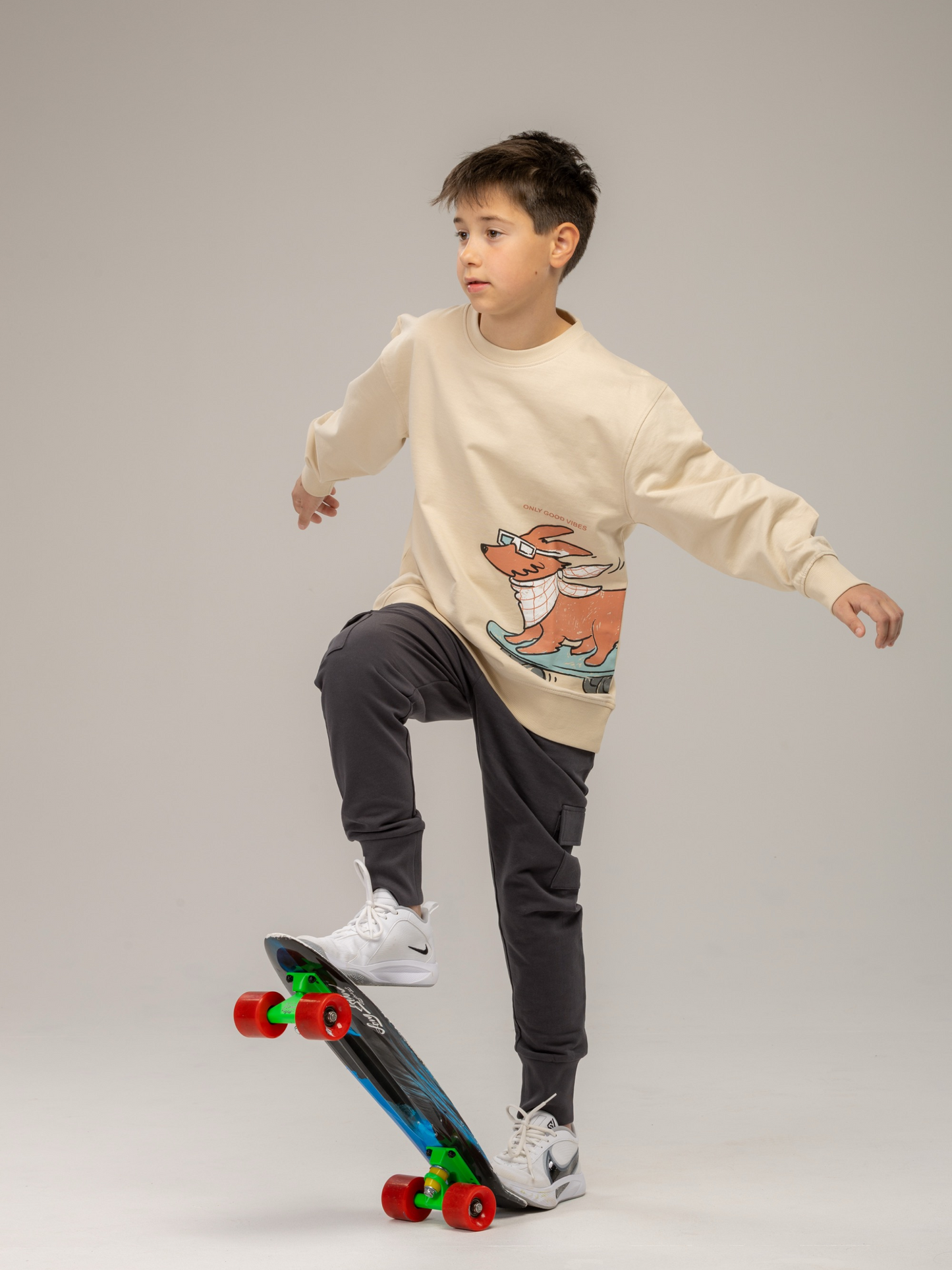 Skater dog Tan | Fiú pulóver