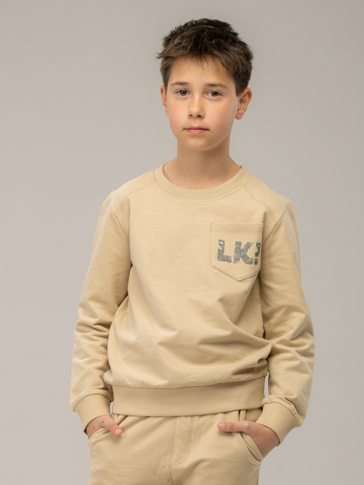 Beige Brown | Fiú pulóver