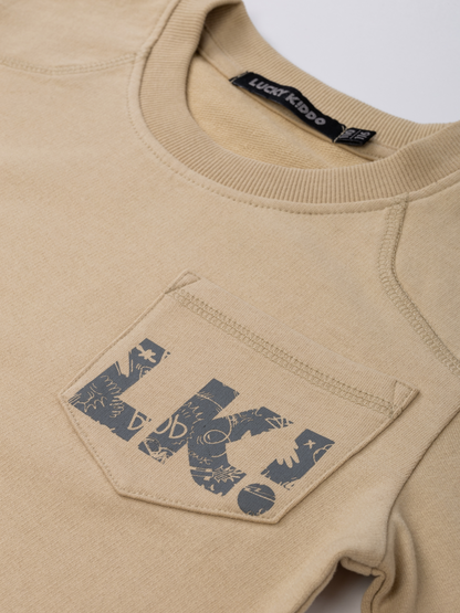 Beige Brown | Fiú pulóver