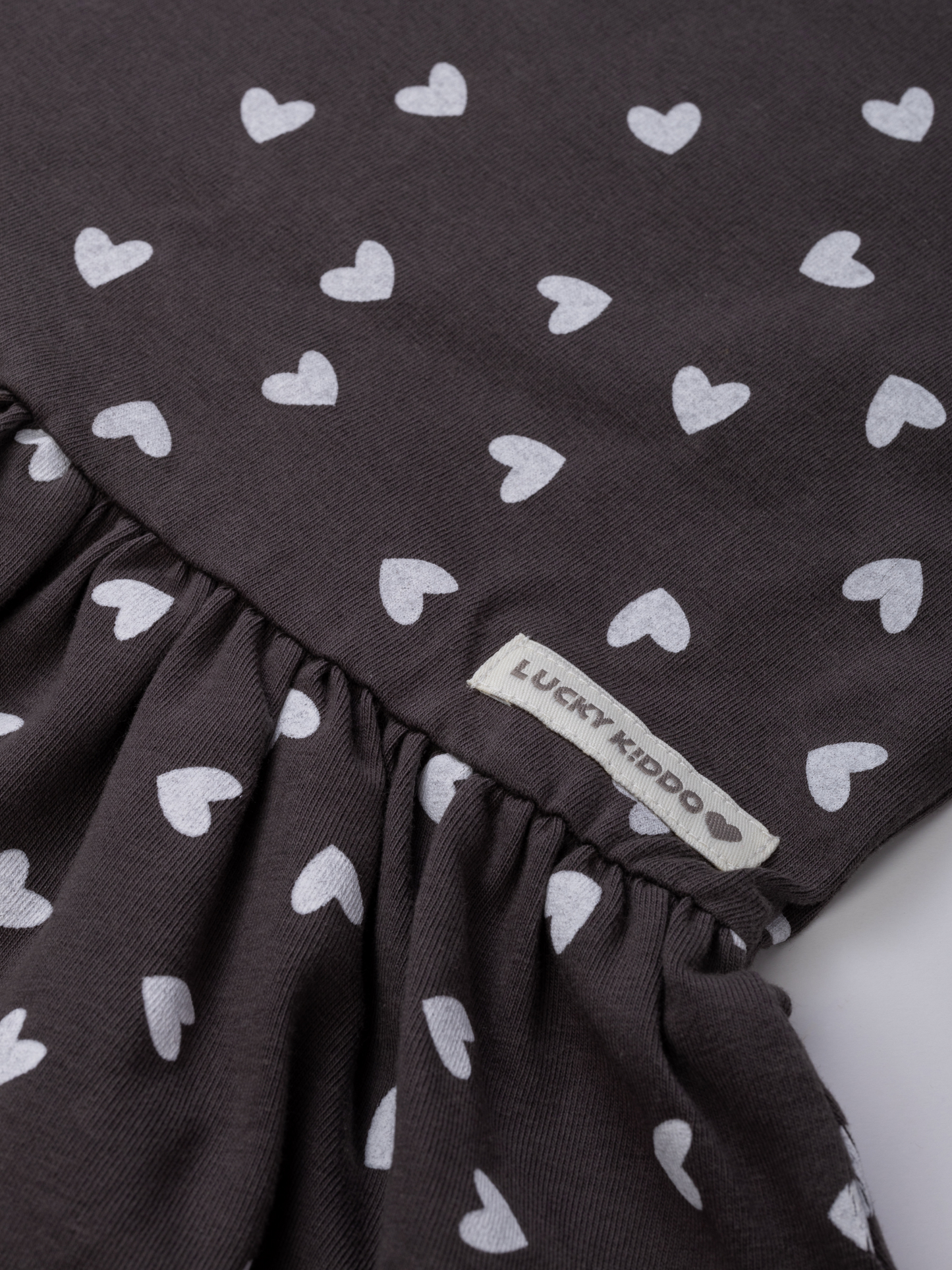 Paris Grey Hearts | Rövid ujjú lányka ruha