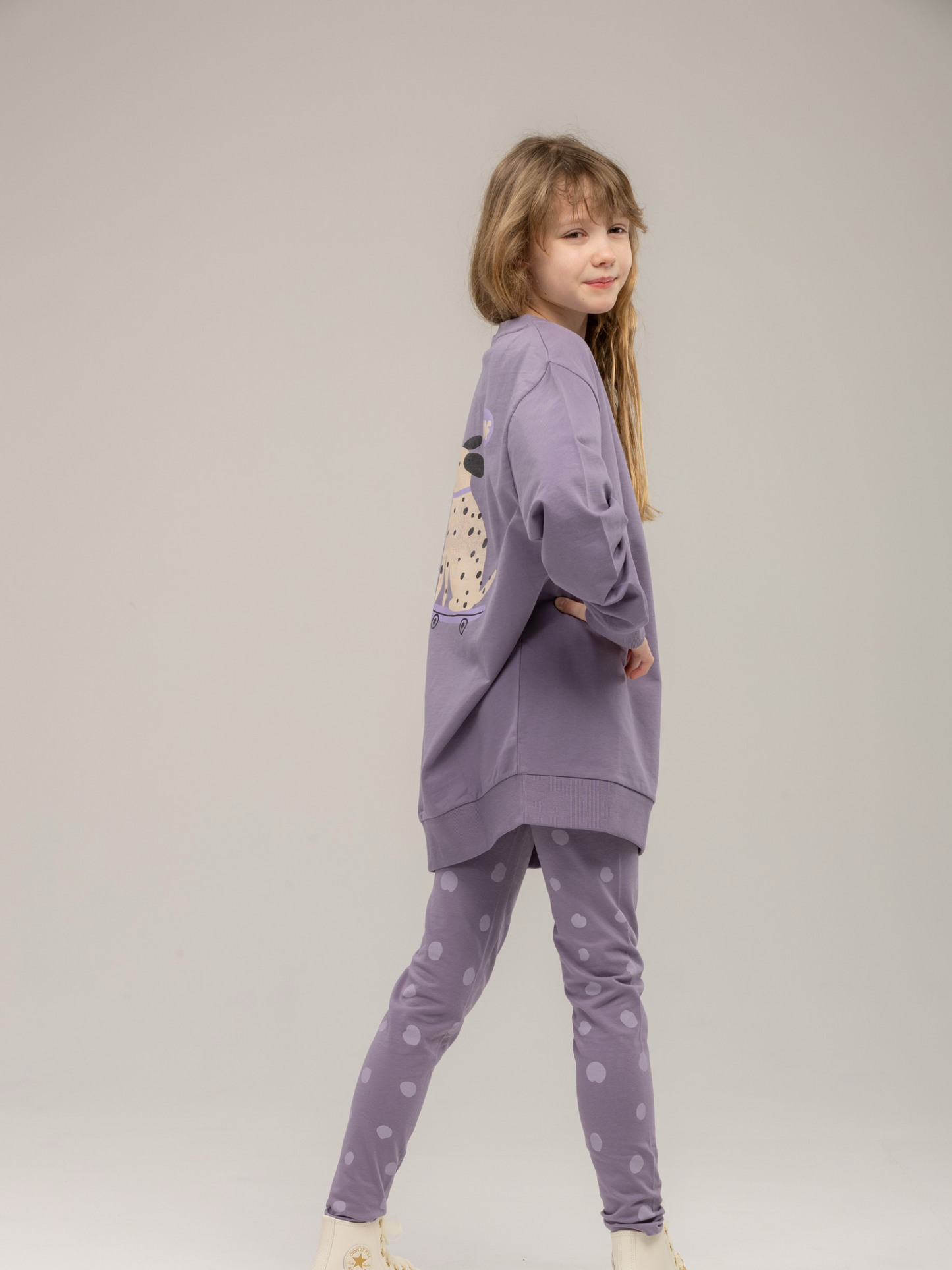 Purple Ash Dots | Lányka leggings