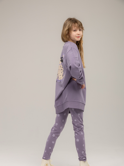 Purple Ash Dots | Lányka leggings