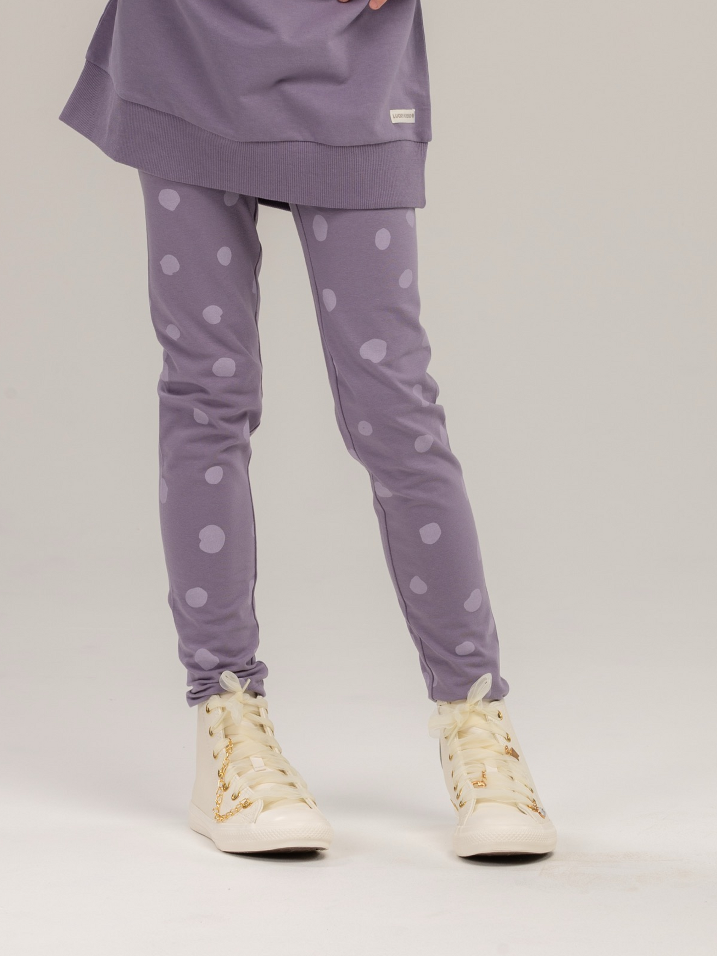 Purple Ash Dots | Lányka leggings