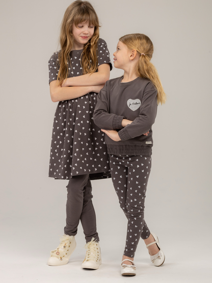 Paris Grey Hearts | Lányka leggings