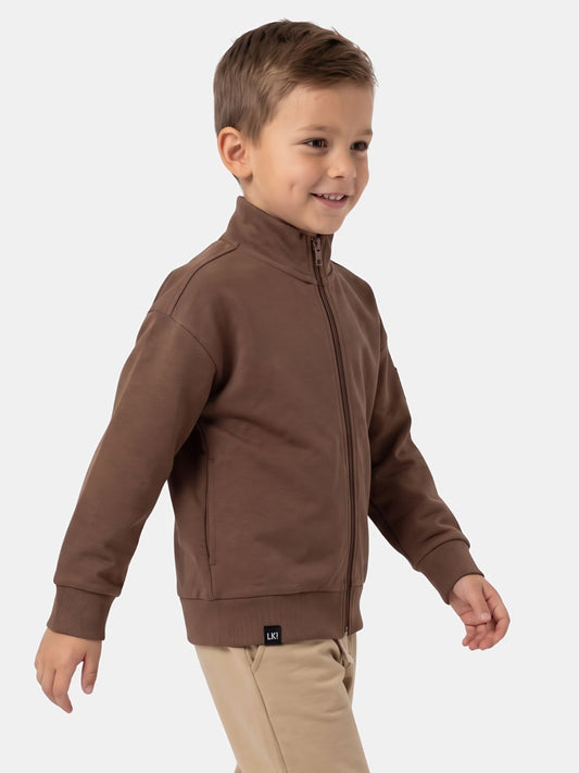 Shitake Brown | Cipzáras fiú pulóver