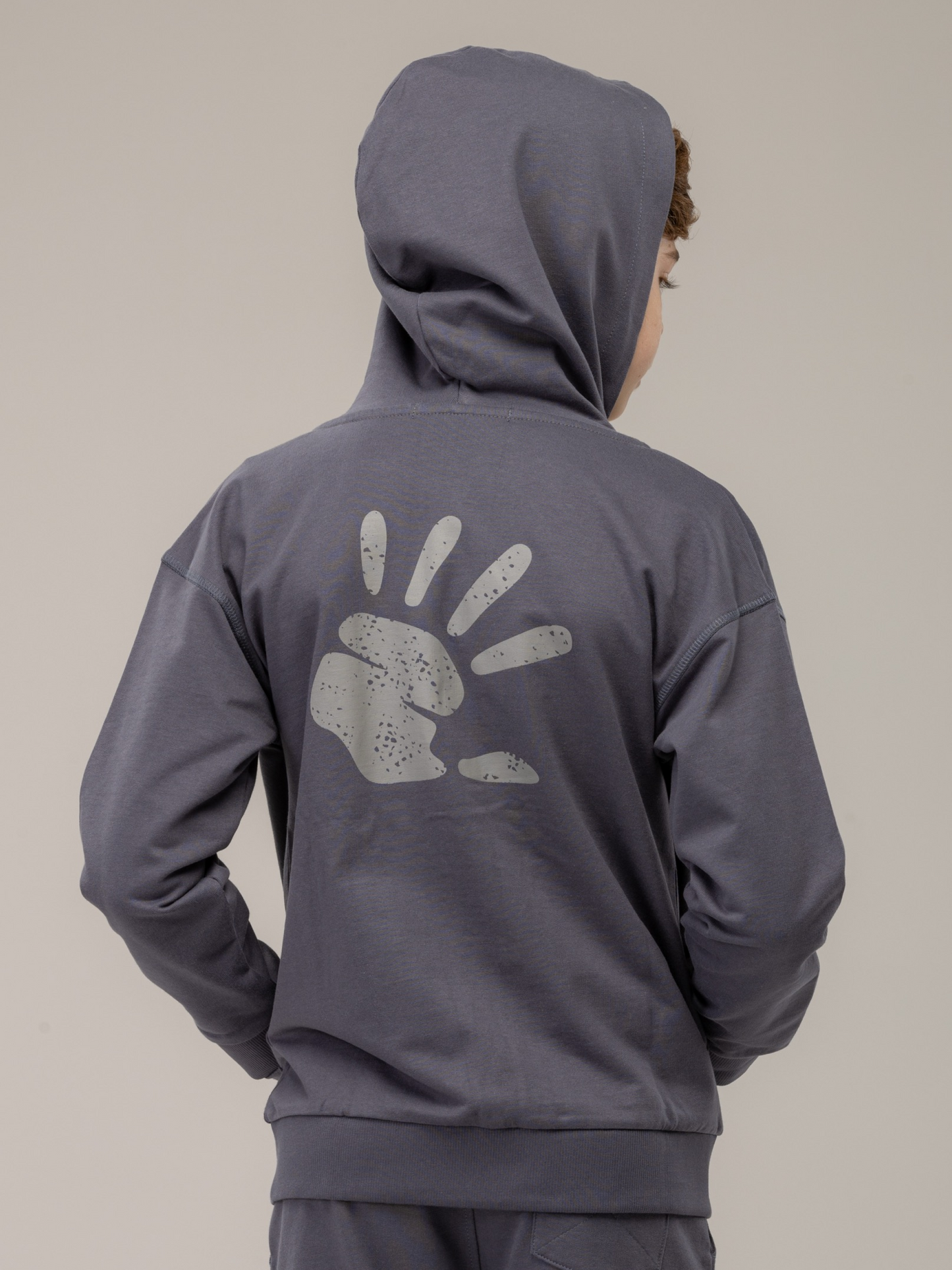 Iron Grey High Five | Kapucnis fiú pulóver