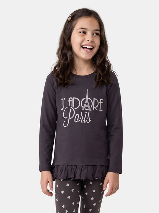 J’adore Paris Grey | Hosszú ujjú póló lányoknak