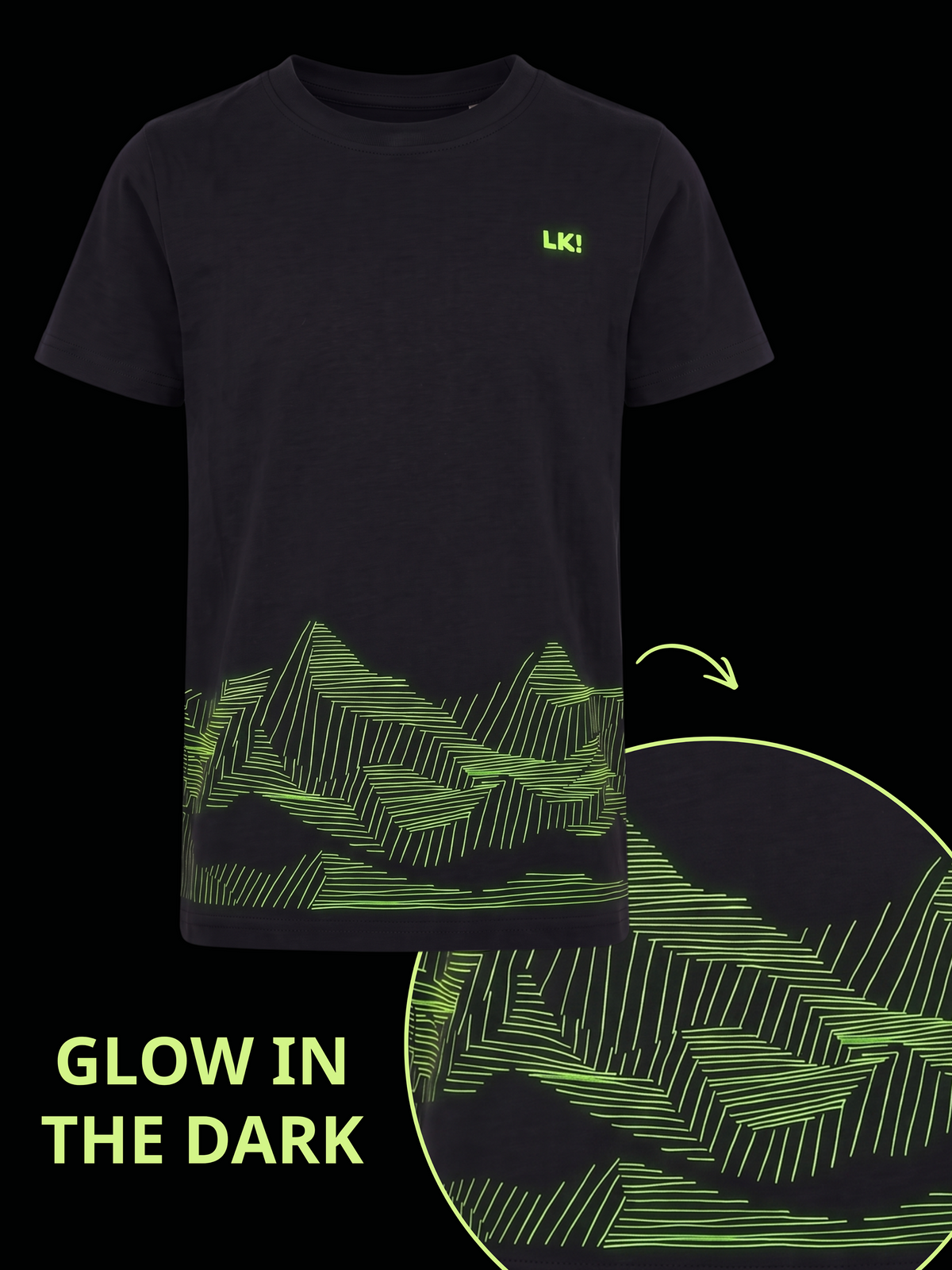 Glow Peaks | Rövid ujjú póló fiúknak - klasszikus szabás