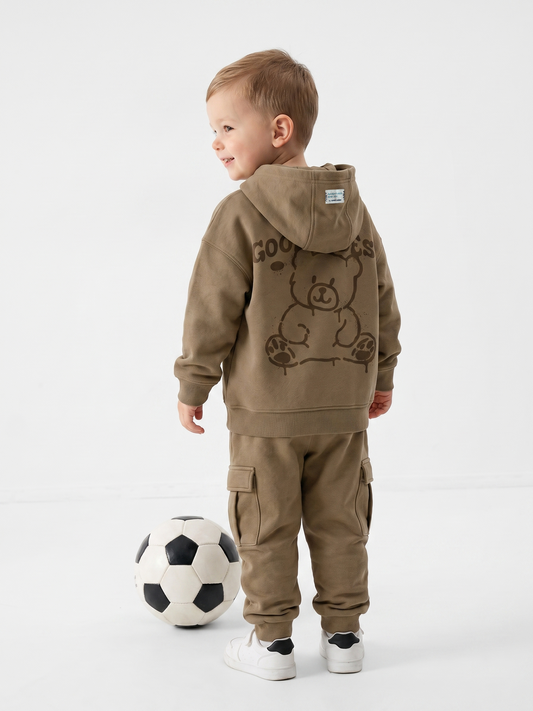 Camel Good Vibes | Bélelt kapucnis dzseki fiúknak - oversized szabás