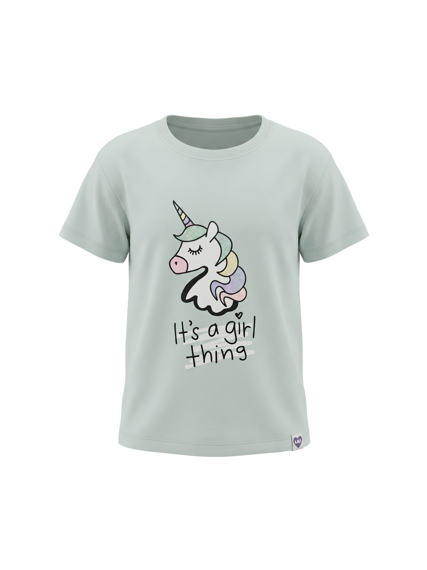 Mint Unicorn | Rövid ujjú póló lányoknak - laza szabás