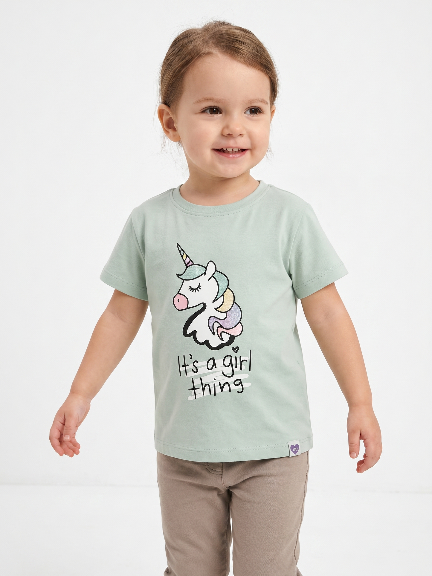 Mint Unicorn | Rövid ujjú póló lányoknak - laza szabás
