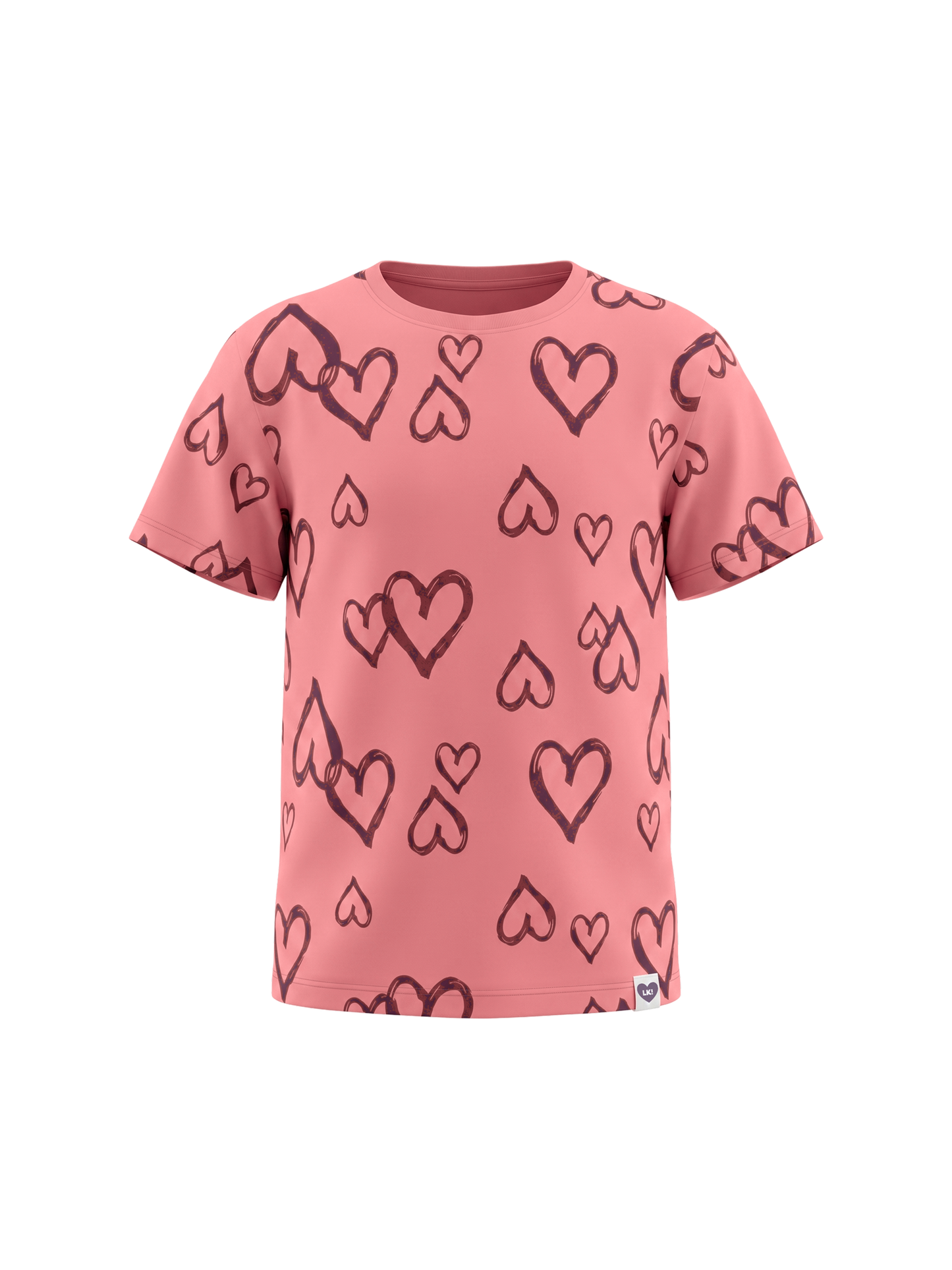 Peach Hearts | Rövid ujjú póló lányoknak - laza szabás