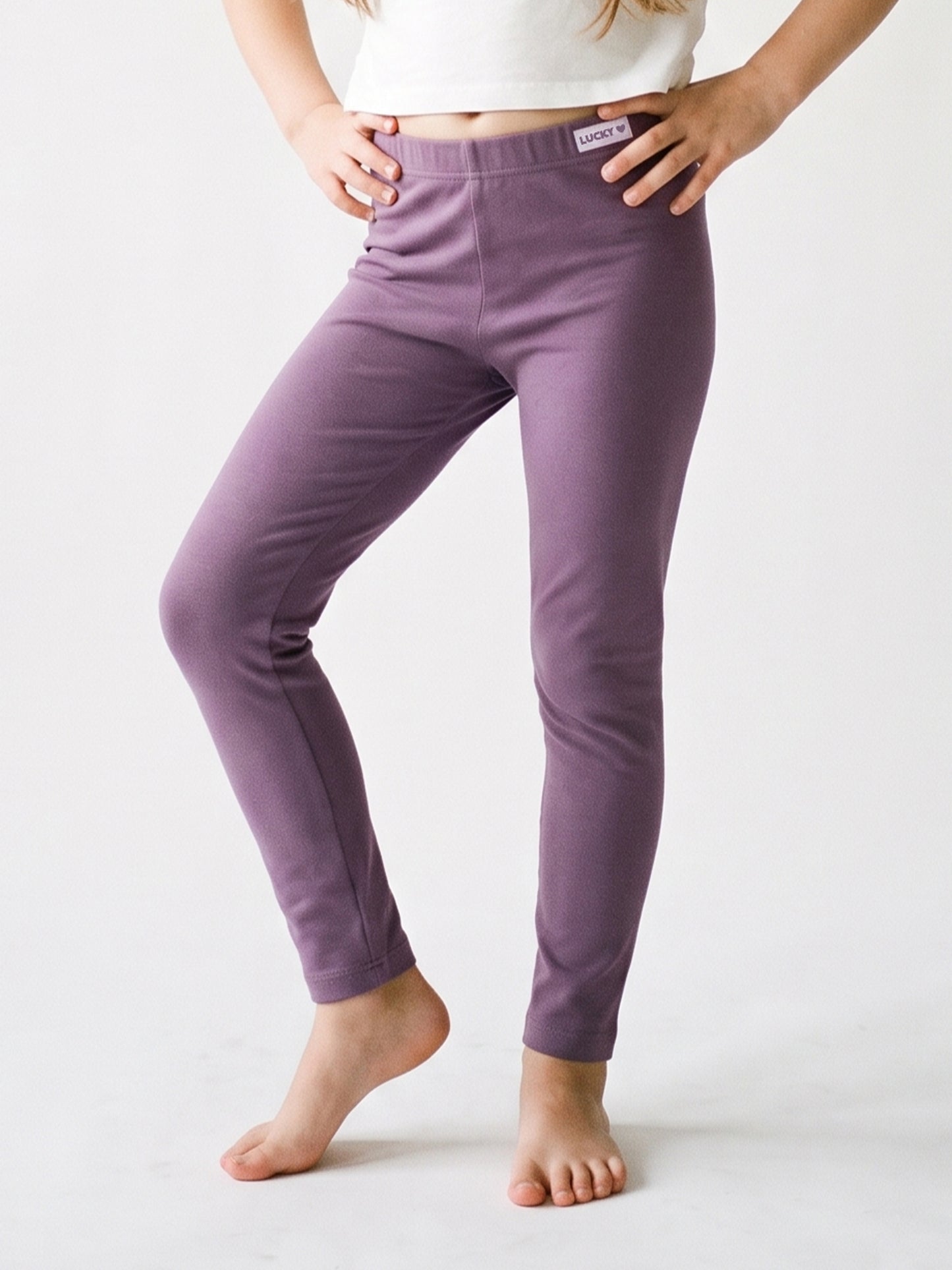 Plum Solid | Bélelt lány leggings