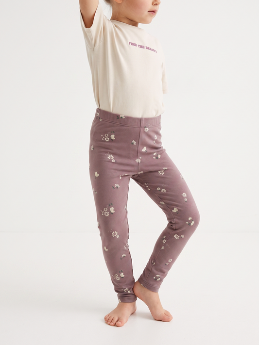 Mauve Bloom | Lány leggings - klasszikus szabás