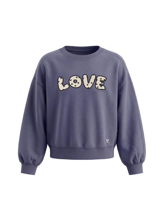Sweetheart Crop | Bélelt lány pulóver - laza szabás