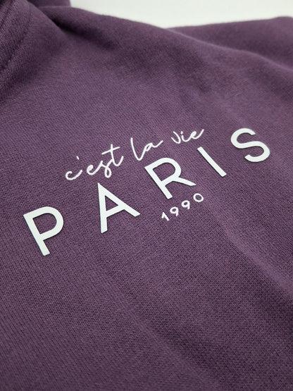 Plum Ruffle | Bélelt cipzáras kapucnis pulóver lányoknak - klasszikus szabás