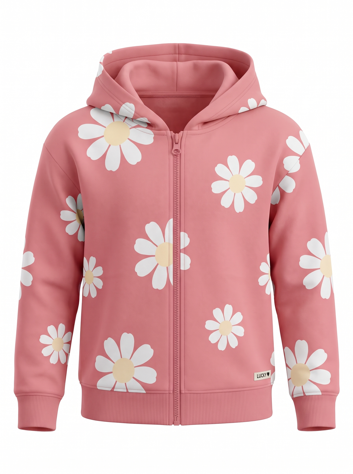 Peach Daisy Field | Kapucnis dzseki lányoknak - klasszikus szabás