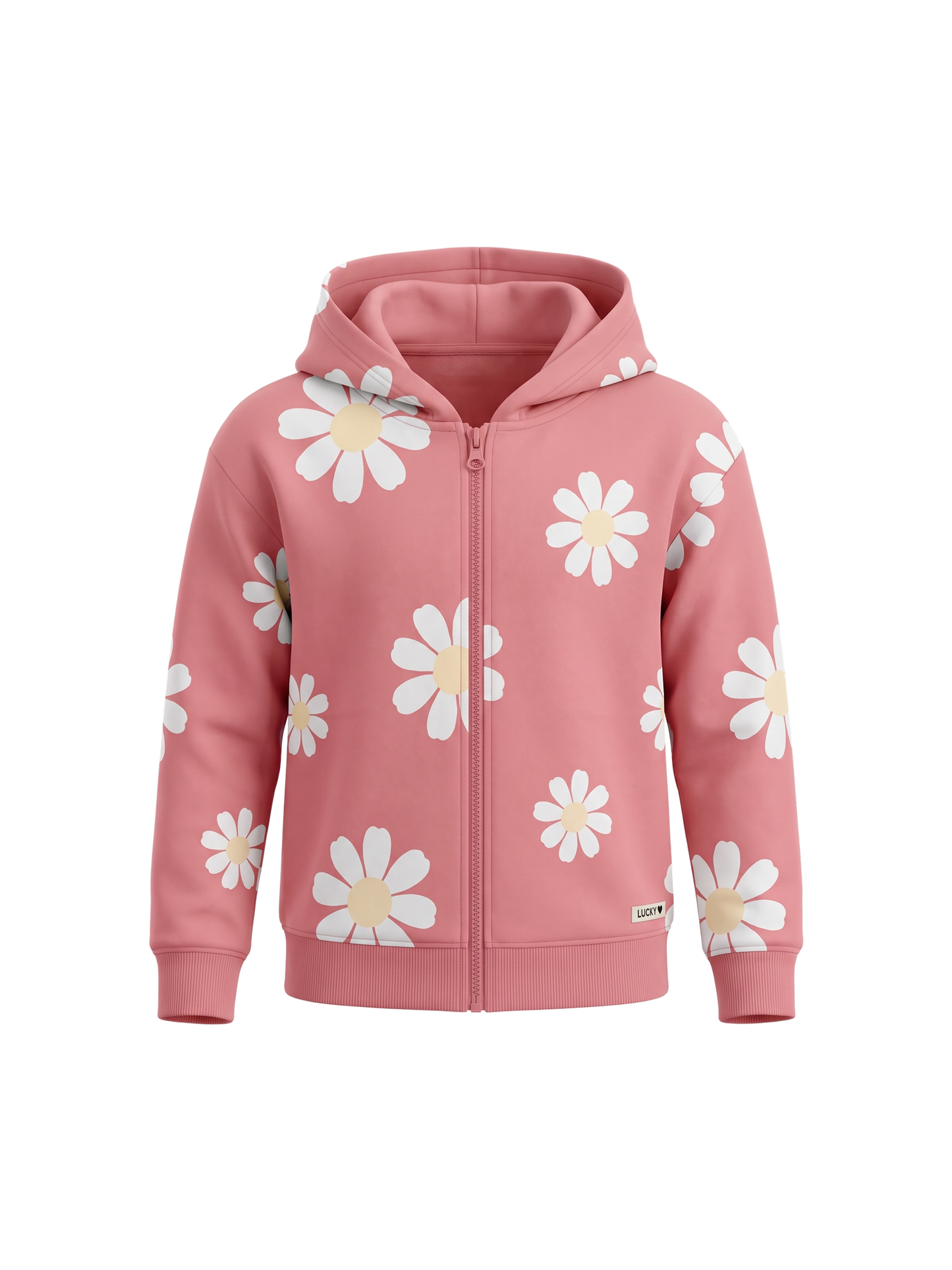 Peach Daisy Field | Kapucnis dzseki lányoknak - klasszikus szabás