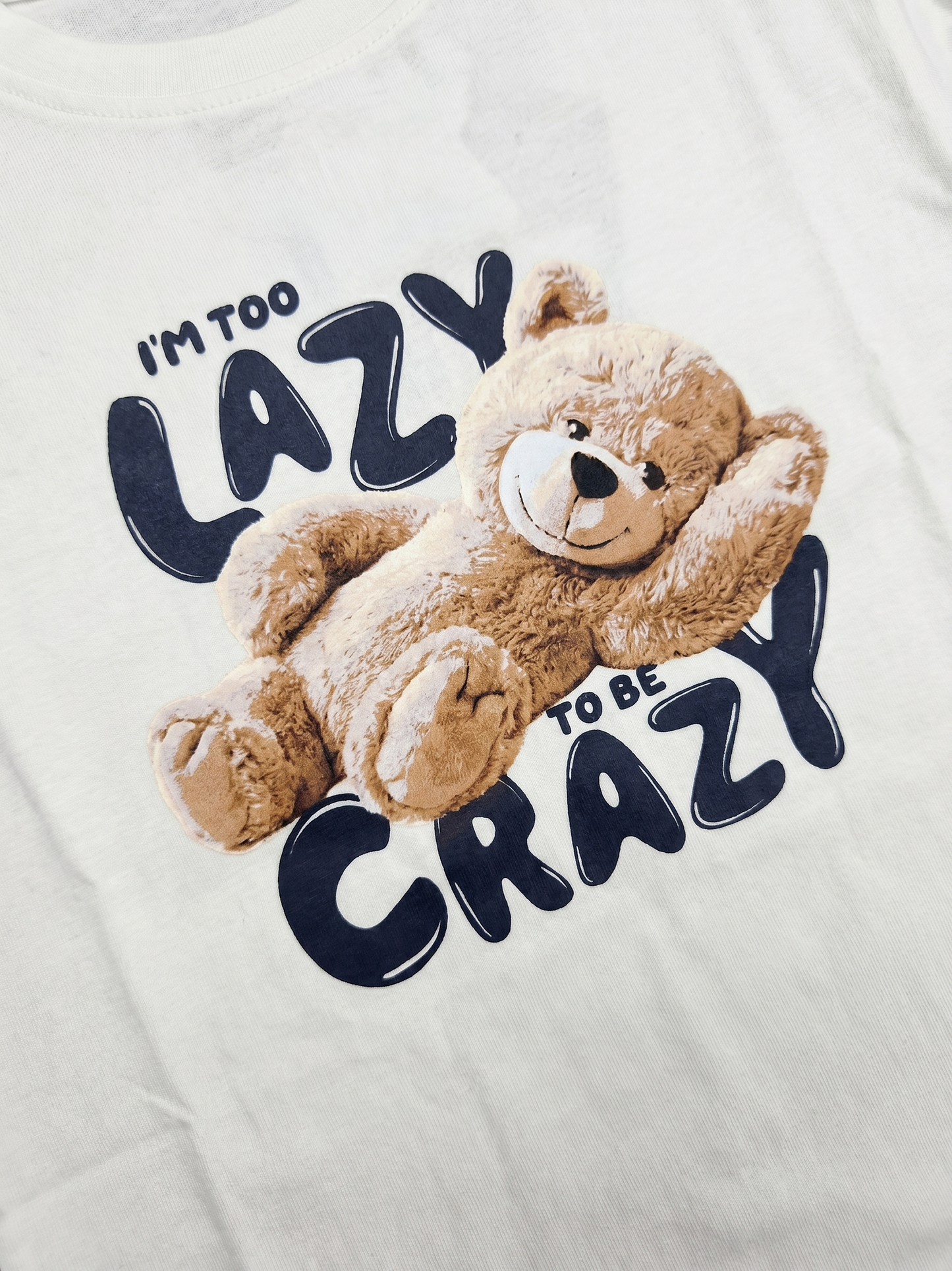 White Lazy Teddy | Póló lányoknak - laza szabás