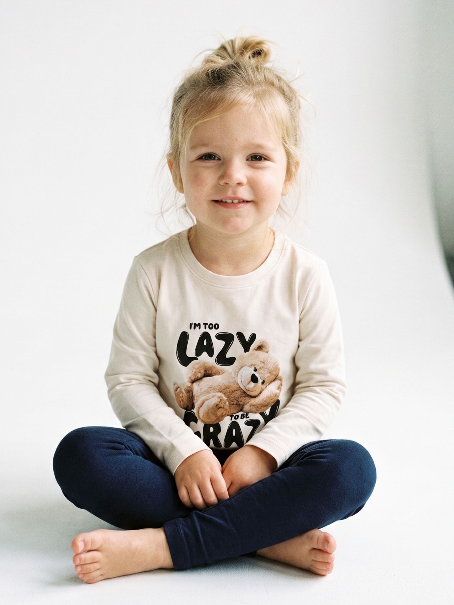 White Lazy Teddy | Póló lányoknak - laza szabás